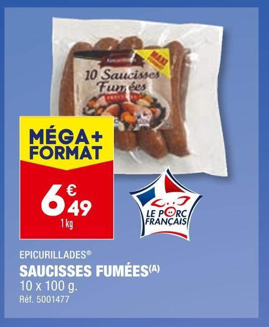 Promo 10 x 100 g saucisses fumées chez ALDI