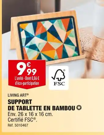 ALDI Living art support de tablette en bambou offre