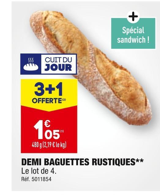 Promo Demi baguettes rustiques chez ALDI
