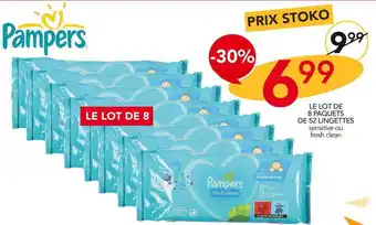 Stokomani Pampers le lot de 8 paquets de 52 lingettes offre