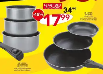 Stokomani Le lot de 3 poêles + le lot de 3 casseroles offre