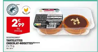 ALDI Desserissimes tartelettes chocolat-noisettes offre