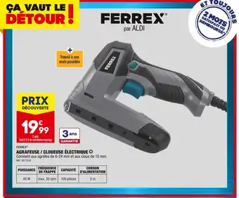 ALDI Ferrex agrafeuse / cloueuse électrique offre