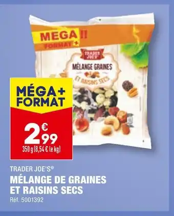 ALDI Trader joe’s mélange de graines et raisins secs offre