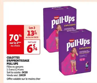 Auchan Pull ups culottes d'apprentissage offre