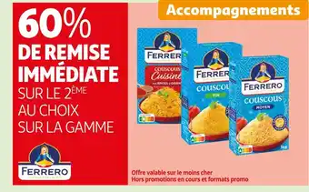 -60% de remise immédiate sur le 2ème au choix sur la gamme ferrero