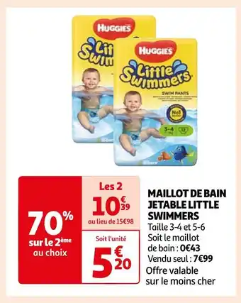Auchan Little swimmers maillot de bain jetable offre
