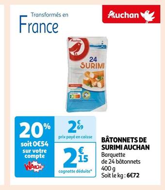 Auchan Auchan bâtonnets de surimi offre