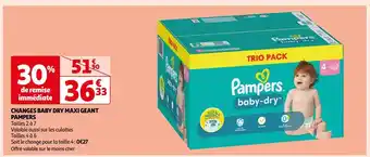 Auchan Pampers changes baby dry maxi geant offre