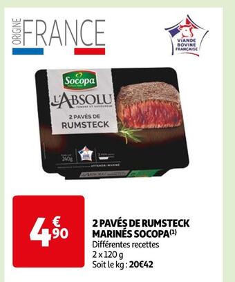 Auchan Socopa 2 pavés de rumsteck marinés offre