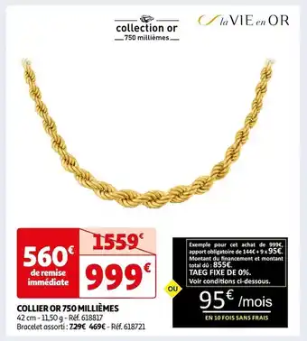 Auchan Collier or 750 millièmes offre