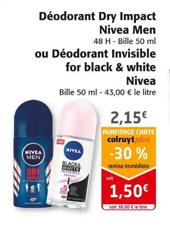 Colruyt Nivea men déodorant dry impact offre