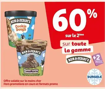 Auchan Ben & jerry's 60% sur le 2ème sur toute la gamme ben & jerry's offre