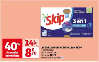Auchan Skip lessive capsule active clean (1) offre
