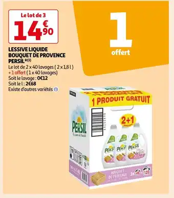 Auchan Persil lessive liquide bouquet de provence (1) offre