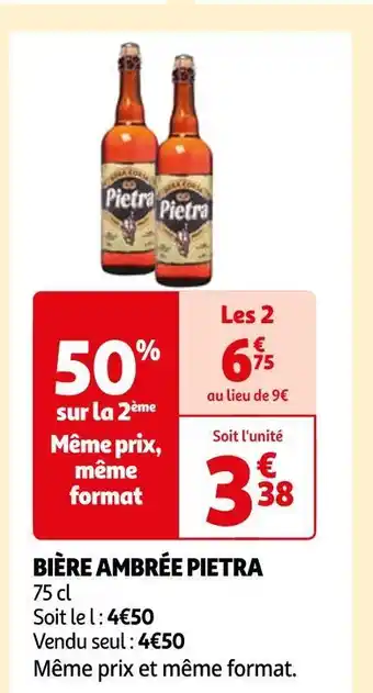 Auchan Pietra bière ambrée offre