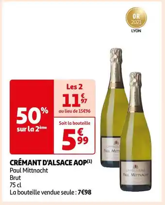 Auchan Crémant d'alsace aop offre
