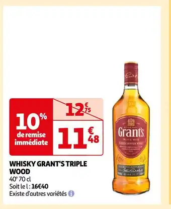 Auchan Grant's whisky grant's triple wood offre