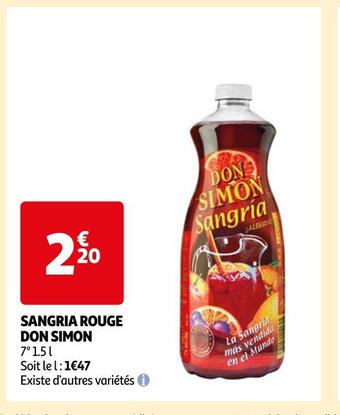Auchan Don simon sangria rouge offre