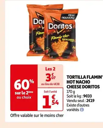 Auchan Doritos tortilla flamin' hot nacho cheese doritos offre