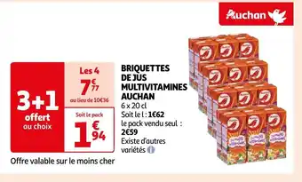 Auchan Auchan briquettes de jus multivitamines offre