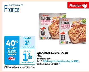Auchan Auchan quiche lorraine offre