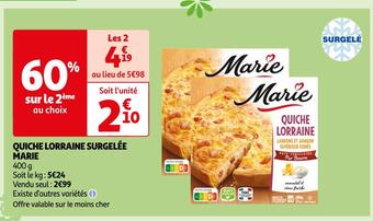Auchan Marie quiche lorraine surgelée offre