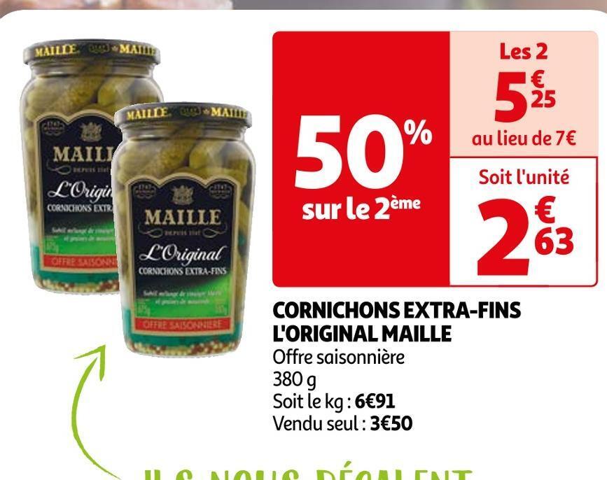 Promo Maille cornichons extrafins l'original chez Auchan