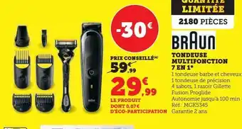 Super U Tondeuse multifonction 7 en 1 braun offre