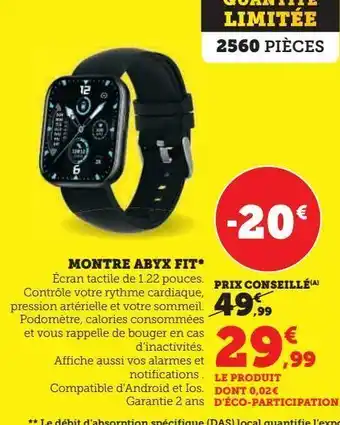 Super U Montre abyx fit offre