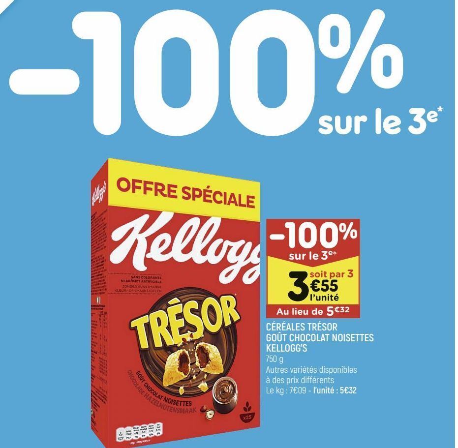 Promo Céréales au chocolat kellogg's chez Leader Price