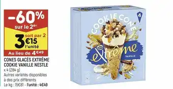Cônes à la vanille extrême