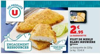 Super U Filet de merlu blanc meunière u offre