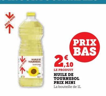 U Express Huile de tournesol prix mini offre