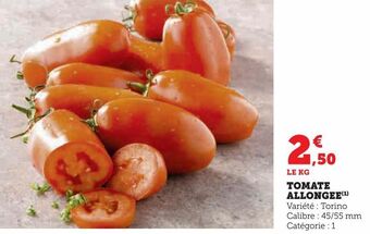 Super U Tomate allongee offre