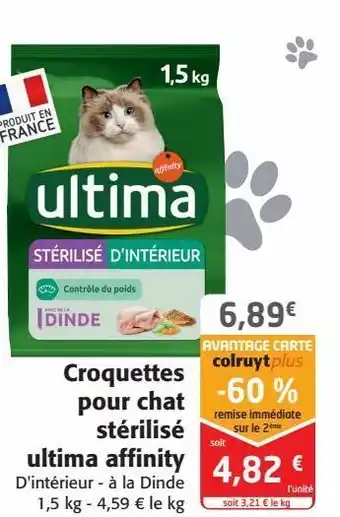 Colruyt Croquettes pour chats ultima affinity offre