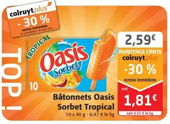 Colruyt Glace oasis sorbet tropical offre