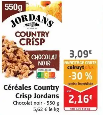 Colruyt Céréales country crips jordans offre