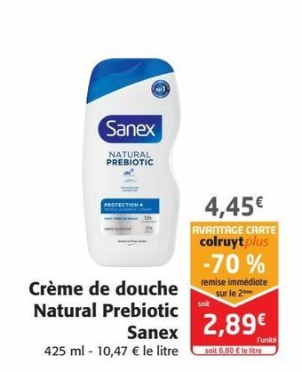 Colruyt Crème de douche natural prebiotic sanex offre