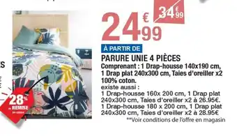 Carrefour PARURE DE LIT 2 PERSONNES offre