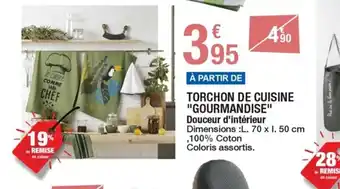 Carrefour TORCHON DE CUISINE "GOURMANDISE" offre