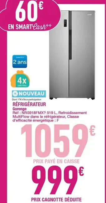 Carrefour RÉFRIGÉRATEUR offre