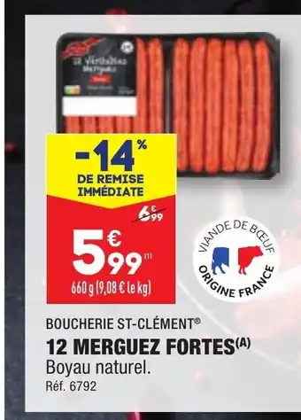 ALDI 12 MERGUEZ FORTES(A) Boyau naturel. offre