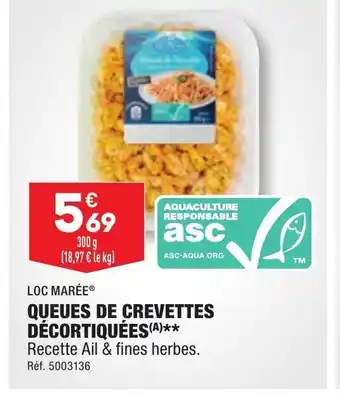 ALDI QUEUES DE CREVETTES DÉCORTIQUÉES(A)** Recette Ail & fines herbes. offre