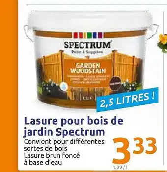 Action Lasure Pour Bois De Jardin Spectrum offre