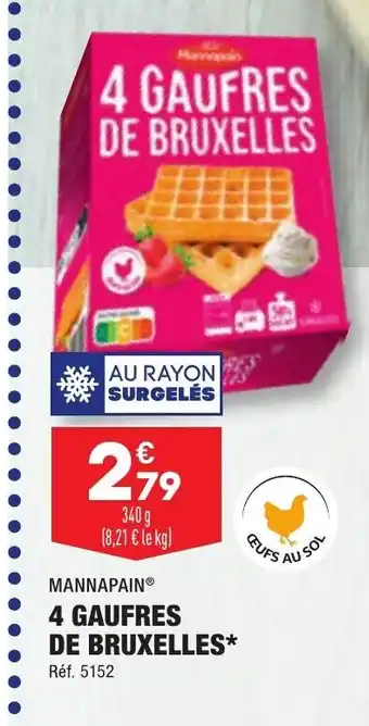 ALDI 4 GAUFRES DE BRUXELLES* offre