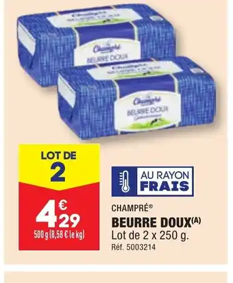 ALDI BEURRE DOUX(A) Lot de 2 x 250 g. offre