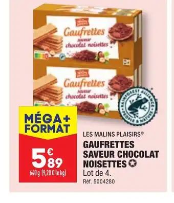 ALDI LES MALINS PLAISIRS GAUFRETTES SAVEUR CHOCOLAT offre
