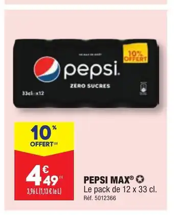 ALDI PEPSI MAX® ✪ Le pack de 12 x 33 cl. offre
