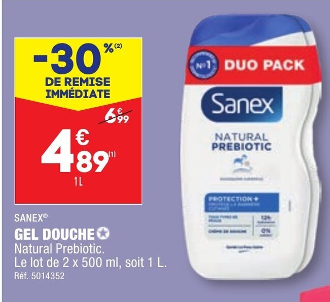 Promo GEL DOUCHE Natural Prebiotic. chez ALDI